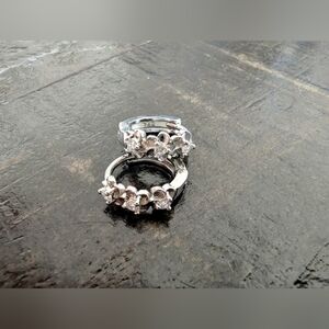 Chic Silver Floral Hoop Earrings